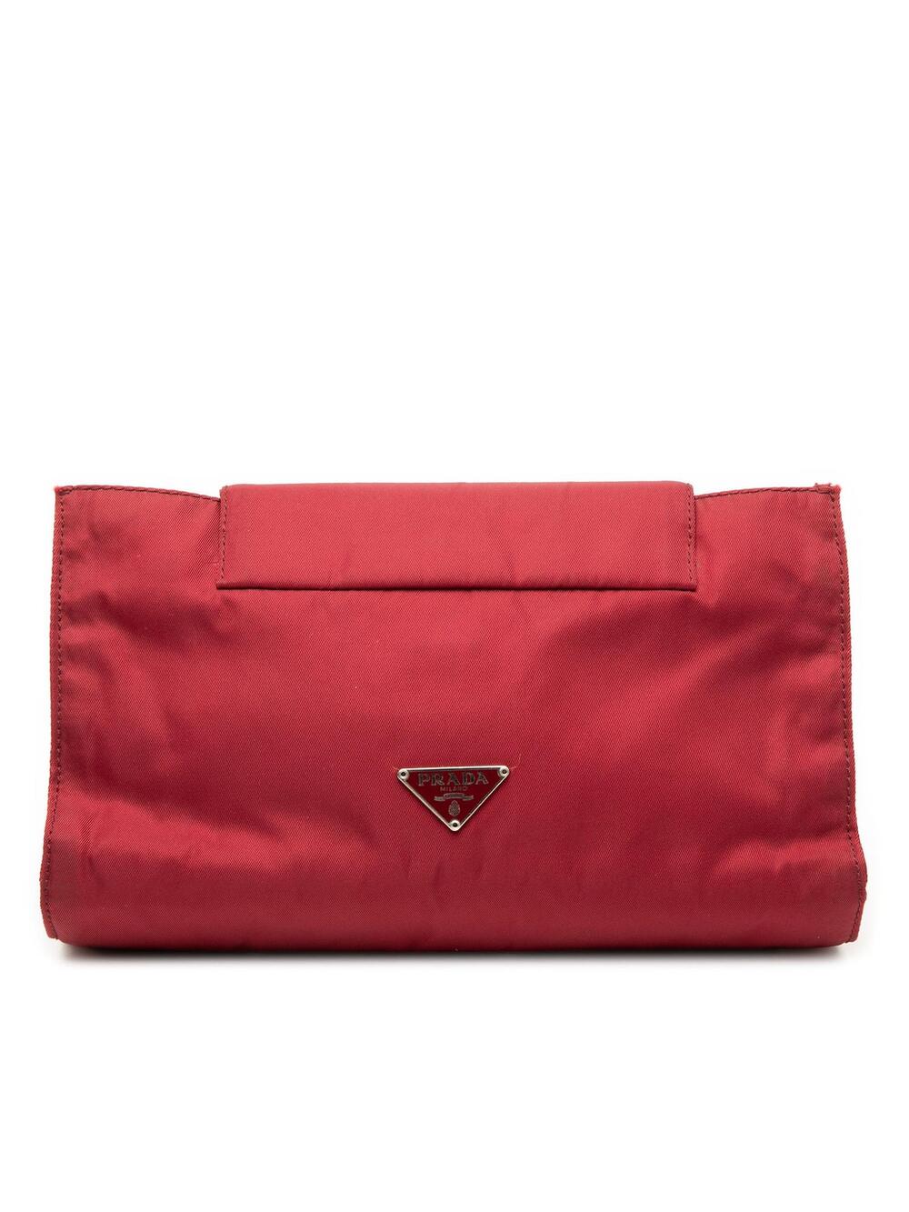 Prada Tessuto Pouch Pre-Loved Red #272054P31B